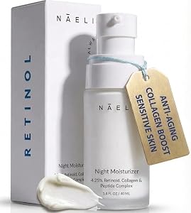 Retinoid Cream - 4.25% Retinol Night Moisturizer for Face & Neck with Collagen, Peptid