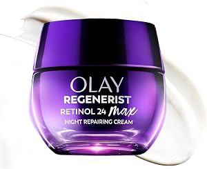 Olay Retinol Night Cream for Women, MAX, Anti-Aging Face Mousturizer, Fragrance-Free, Non