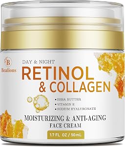 Retinol Cream for Face Anti Aging: Wrinkle Cream for Face Neck with Collagen Hyaluronic Ac